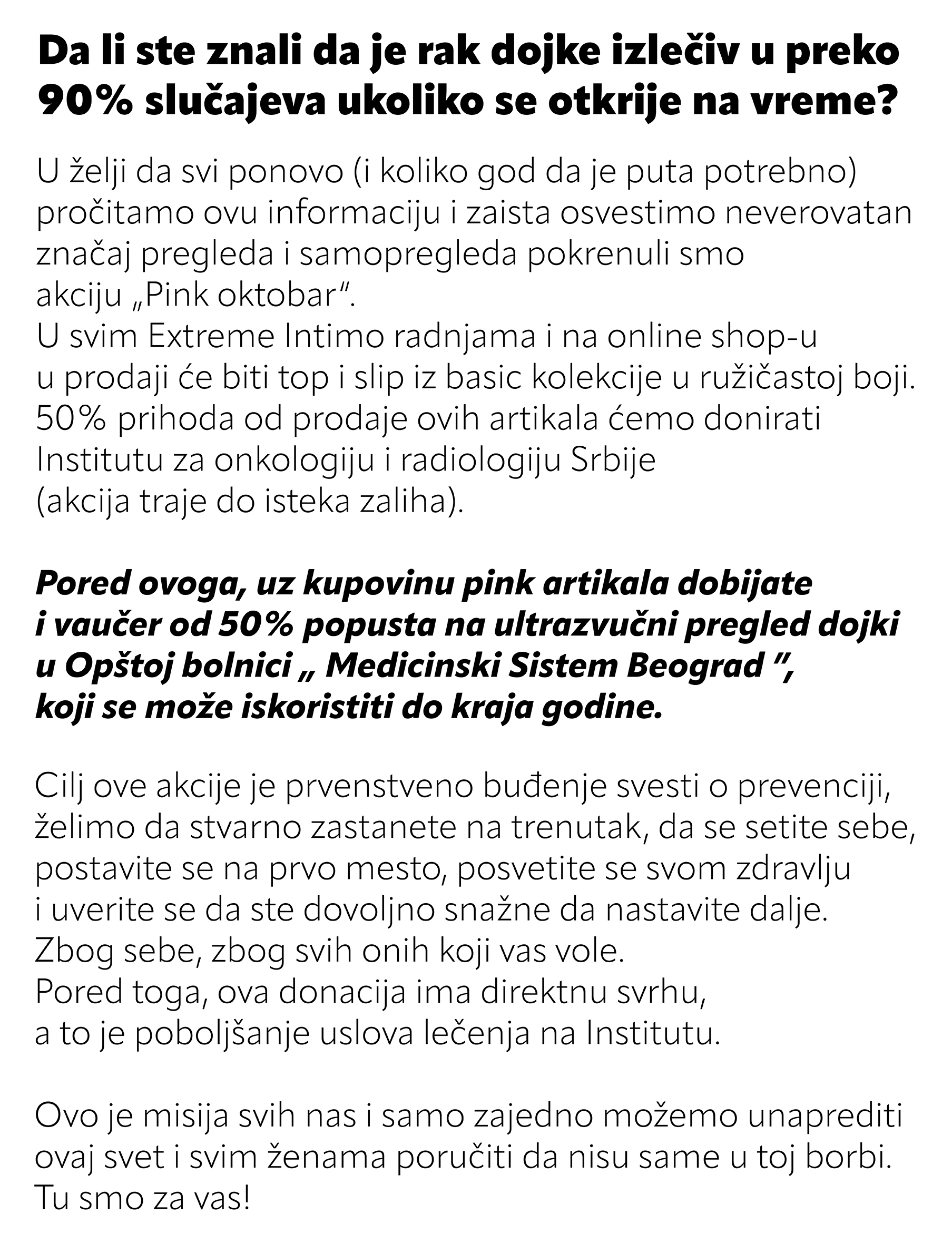 Da li ste znali da je rak dojke izlečiv u preko 90% slučajeva